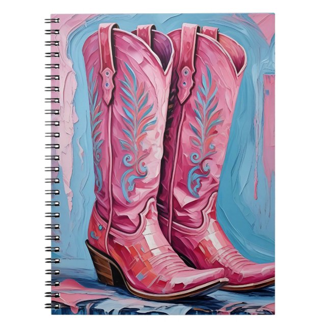 Pink Cowgirl Boots Notebook (Front)