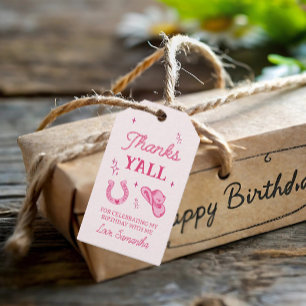 Pink Cowgirl Boots Rodeo Gift Tags