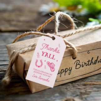 Pink Cowgirl Boots Rodeo  Gift Tags