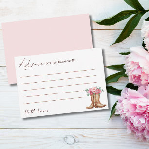 Pink Cowgirl Bridal Shower Advice for the Bride Enclosure Card