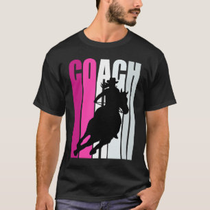 Pink Cowgirl Coach Retro Barrel Racing Instructor T-Shirt