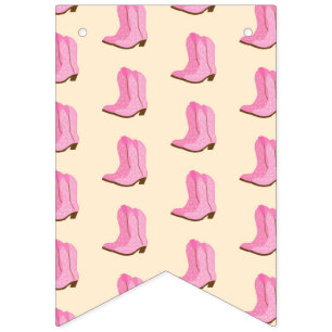 Pink Cowgirl Cowboy Boots Country Texas Ranch Bunting