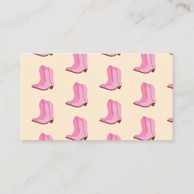 Pink Cowgirl Cowboy Boots Country Texas Ranch Business Card (Front)