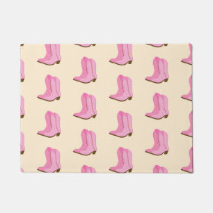 Pink Cowgirl Cowboy Boots Country Texas Ranch Doormat