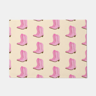 Pink Cowgirl Cowboy Boots Country Texas Ranch Doormat