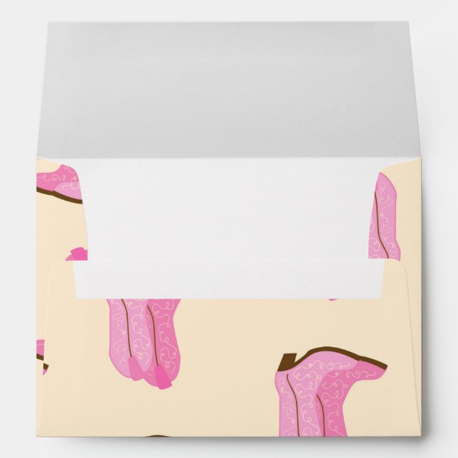 Pink Cowgirl Cowboy Boots Country Texas Ranch Envelope (Back (Bottom))