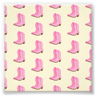 Pink Cowgirl Cowboy Boots Country Texas Ranch Photo Print