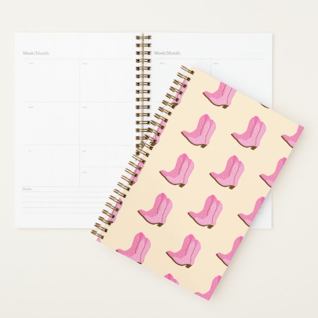 Pink Cowgirl Cowboy Boots Country Texas Ranch Planner (Display)