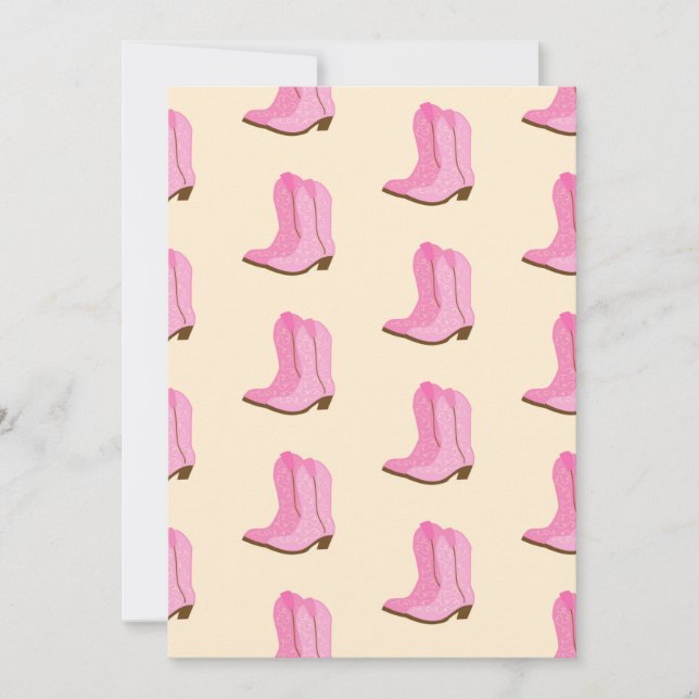 Pink Cowgirl Cowboy Boots Country Texas Ranch Thank You Card (Front)