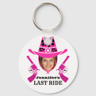 Pink Cowgirl Custom Photo   Key Ring
