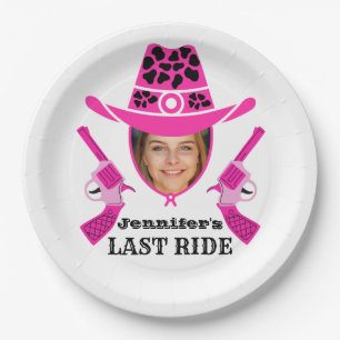 Pink Cowgirl Custom Photo   Paper Plate
