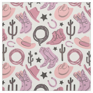 Pink Cowgirl Cute Western Rodeo Girl Farm Southern Fabric
