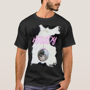 Pink Cowgirl Disco Ball Cowboy Howdy T-Shirt