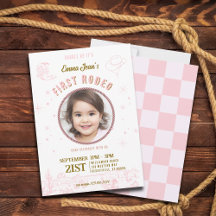 Pink Cowgirl First Rodeo Girl Birthday