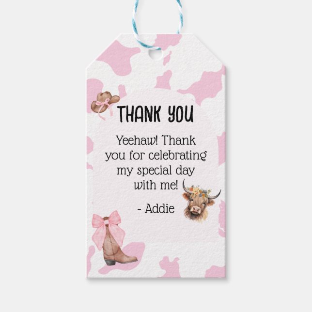 Pink Cowgirl Gift Tag (Front)