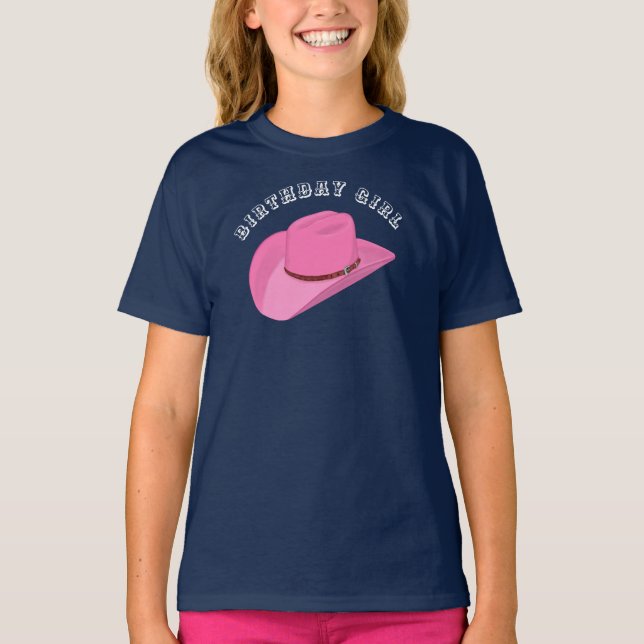 Pink Cowgirl hat birthday  T-Shirt (Front)