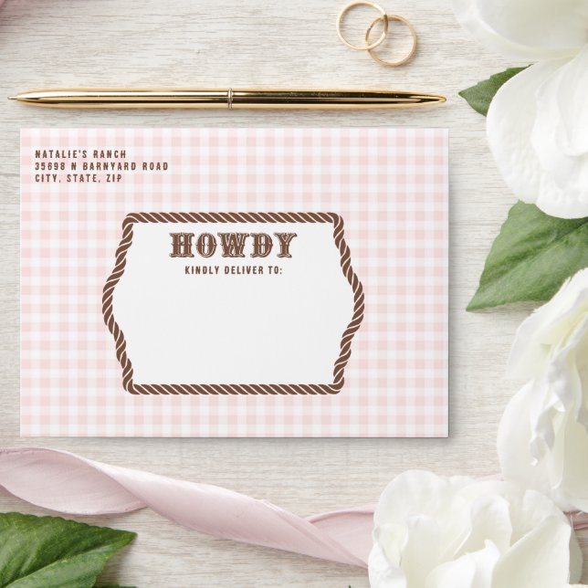 Pink Cowgirl | Horse Silhouette | Birthday  Envelope (Wedding)