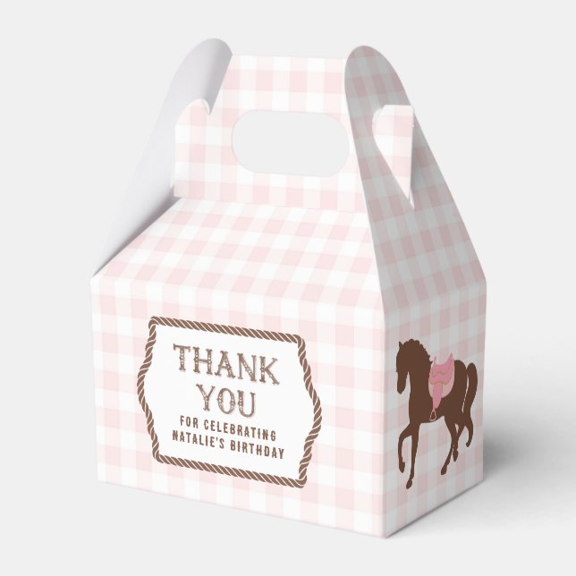 Pink Cowgirl | Horse Silhouette | Birthday  Favour Favour Box (Front Side)