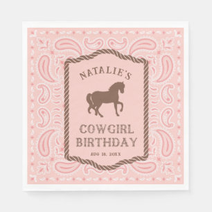 Pink Cowgirl   Horse Silhouette Party  Napkin