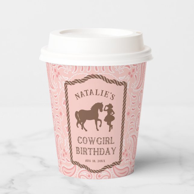 Pink Cowgirl Party  Paper Cups (Front)