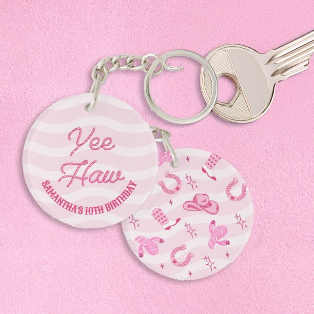 Pink Cowgirl Rodeo Birthday  Key Ring (Creator Uploaded)