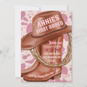 Pink Cowgirl Theme, Cowboy Boot Birthday Invite