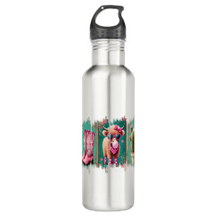 Pink Cowgirl Valentine , Heart  710 Ml Water Bottle