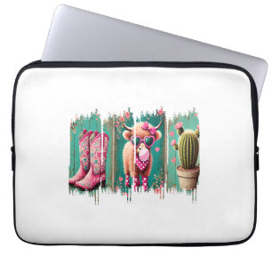 Pink Cowgirl Valentine , Heart Laptop Sleeve