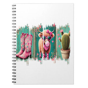 Pink Cowgirl Valentine , Heart  Notebook