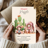 Pink Cowgirl Western Baby Shower Diapper Raffle