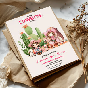 Pink Cowgirl Western Baby Shower Invitation