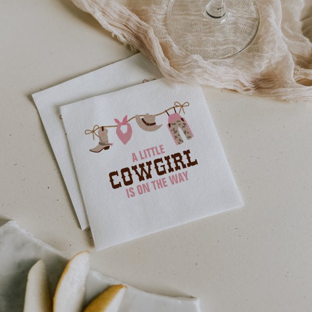 Pink Cowgirl Western Baby Shower Napkin (Creator Uploaded)