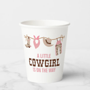 Pink Cowgirl Western Baby Shower Paper Cups