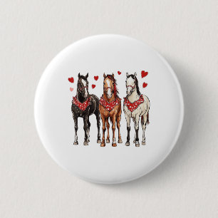 Pink Cowgirl Western Valentine Horse Love For Hors 6 Cm Round Badge
