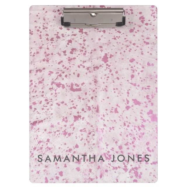 Pink Cowhide Pattern Clipboard (Front)