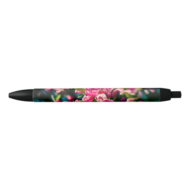 Pink Crab Apple Flowers Black Ink Pen (Front)