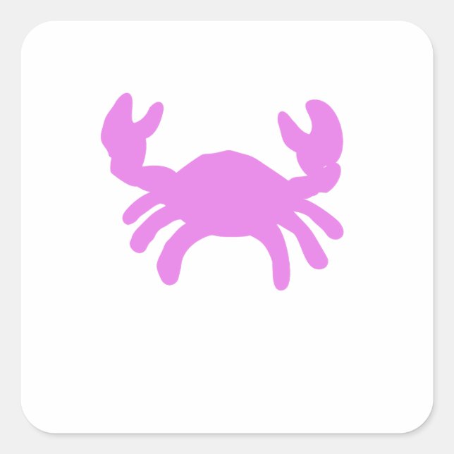 Pink Crab Silhouette Square Sticker (Front)