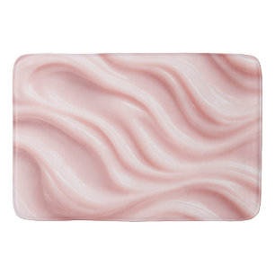 Pink Cream Abstract Design Bath Mat