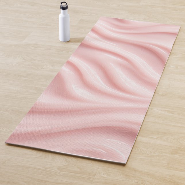 Pink Cream Abstract Design Yoga Mat (In Situ)