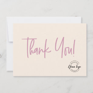 Pink Cream black Company Logo Social Thank You 
