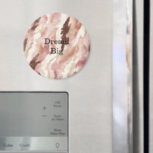 Pink Cream Chocolate Brown Abstract Magnet