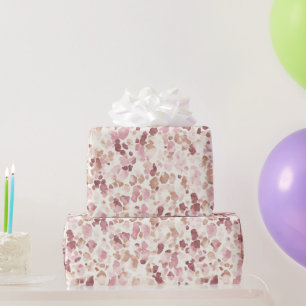Pink Cream Chocolate Brown Leopard Animal Birthday Wrapping Paper