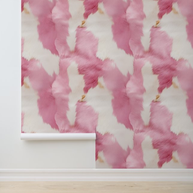 Pink Cream Cowgirl Cowhide Wallpaper (Application)