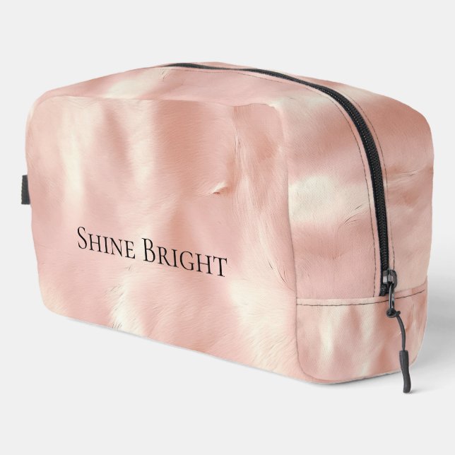 Pink Cream Cowgirl Southwest Cowhide Dopp Kit (Right Corner)