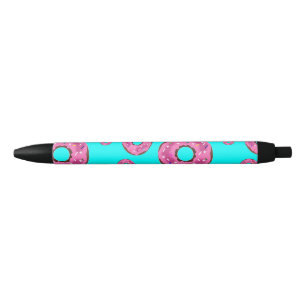Pink cream donuts black ink pen