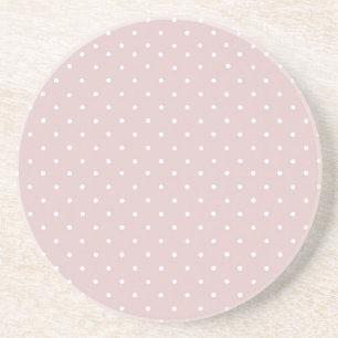 Pink Cream Dots Whimsical Coaster