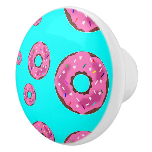 Pink cream doughnuts ceramic knob