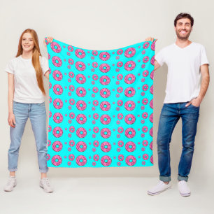 Pink cream doughnuts fleece blanket