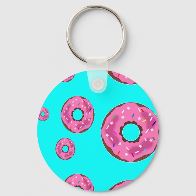 Pink cream doughnuts key ring (Front)
