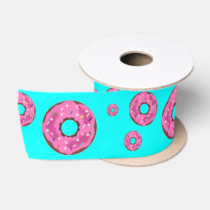 Pink cream doughnuts satin ribbon